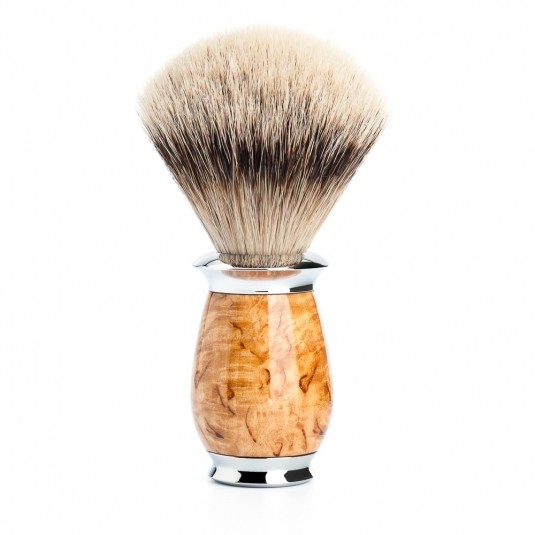 Mühle Purist Karelian Burl Birch Silvertip Badger