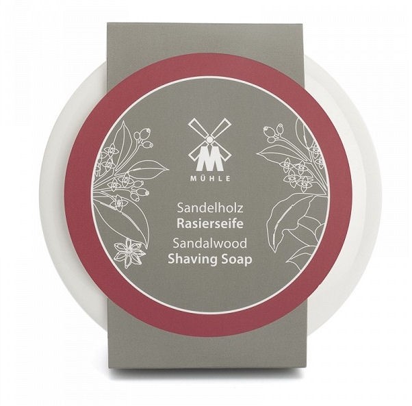 Mühle Sandalwood mýdlo na holení v porcelánové misce 65g