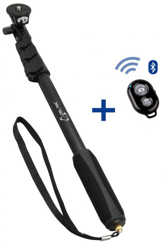 Teleskopická selfie tyč CEL-TEC DG122 Aqua + bluetooth ovladač