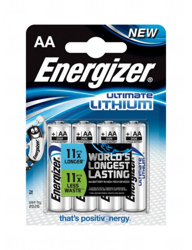 Baterie Energizer Ultimate Lithium AA, LR6, tužková, 1,5V, blistr 4 ks