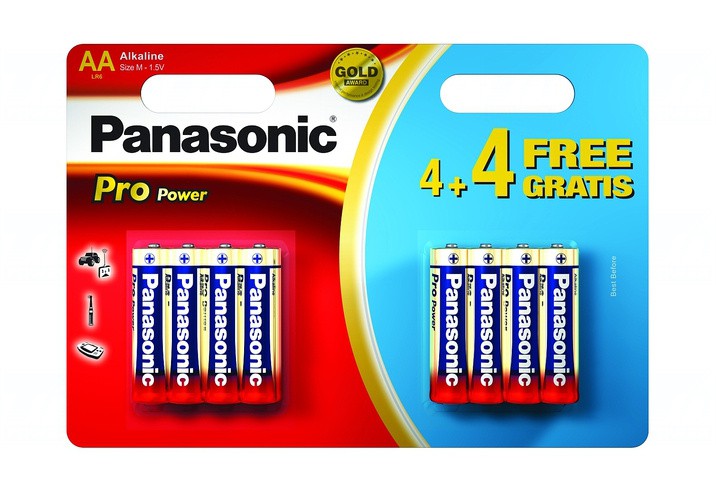 Baterie Panasonic PRO POWER AA, LR6, tužková, 1,5V, blistr 8 ks