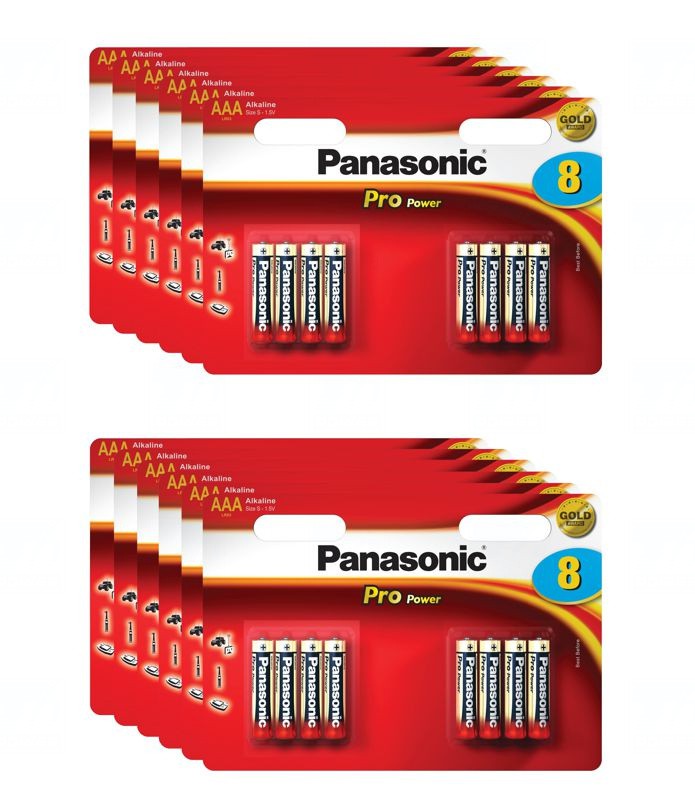 12x Baterie Panasonic PRO POWER AAA, LR03, mikrotužková, 1,5V, blistr 8 ks (1 karton)