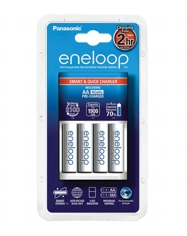 Panasonic BQ-CC55 rychlonabíječka, EKO + 4x Panasonic Eneloop AA 2000mAh