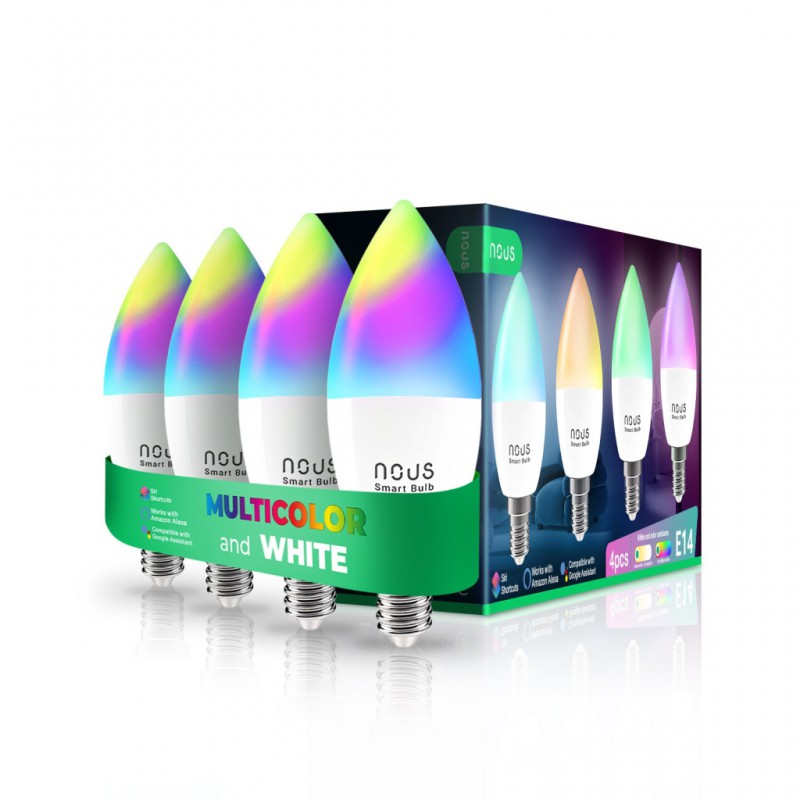 Chytrá LED žárovka NOUS P4 WiFi Tuya RGB E14 (4ks)