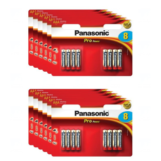 12x Baterie Panasonic PRO POWER AAA, LR03, mikrotužková, 1,5V, blistr 8 ks (1 karton)