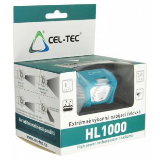 Výkonná nabíjecí čelovka CEL-TEC HL1000