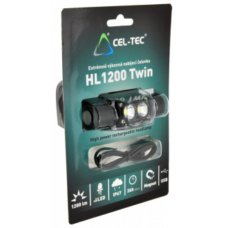 Výkonná nabíjecí čelovka CEL-TEC HL1200 Twin