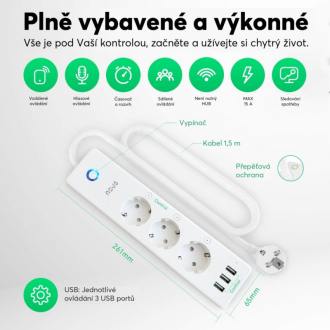 Chytrý prodlužovací kabel NOUS A5 WiFi Tuya