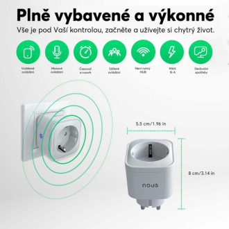 Chytrá zásuvka NOUS A7 WiFi Tuya