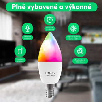 Chytrá LED žárovka NOUS P4 WiFi Tuya RGB E14 (2ks)