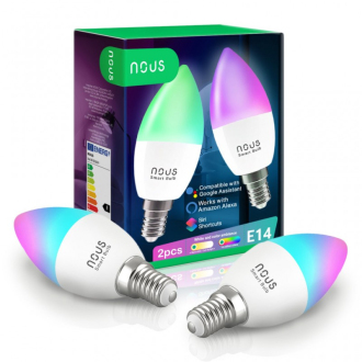 Chytrá LED žárovka NOUS P4 WiFi Tuya RGB E14 (2ks)