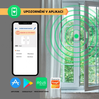 Chytrý senzor na dveře a okna NOUS E3 ZigBee Tuya