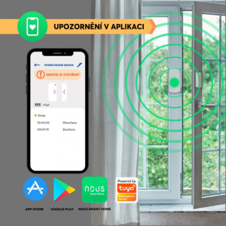 Chytrý senzor na dveře a okna NOUS E3 ZigBee Tuya