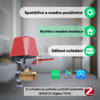 Chytrý ovladač ventilu NOUS LZ3 ZigBee Tuya