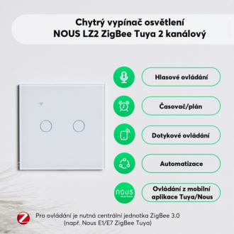 Chytrý vypínač NOUS LZ2 ZigBee Tuya