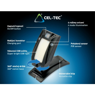 Multifunkční nabíjecí svítilna CEL-TEC HL170 COB Motion