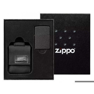 Sada taktické pouzdro + Zippo zapalovač Black Crackle 30058